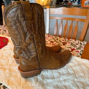 Rustic Tan Western Corral Cowboy Boots